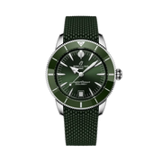 Quadrante verde con indici luminescenti Super-LumiNova® e datario a finestrella del Breitling Superocean Heritage B31 Automatic 40 AB3110361L1S1.